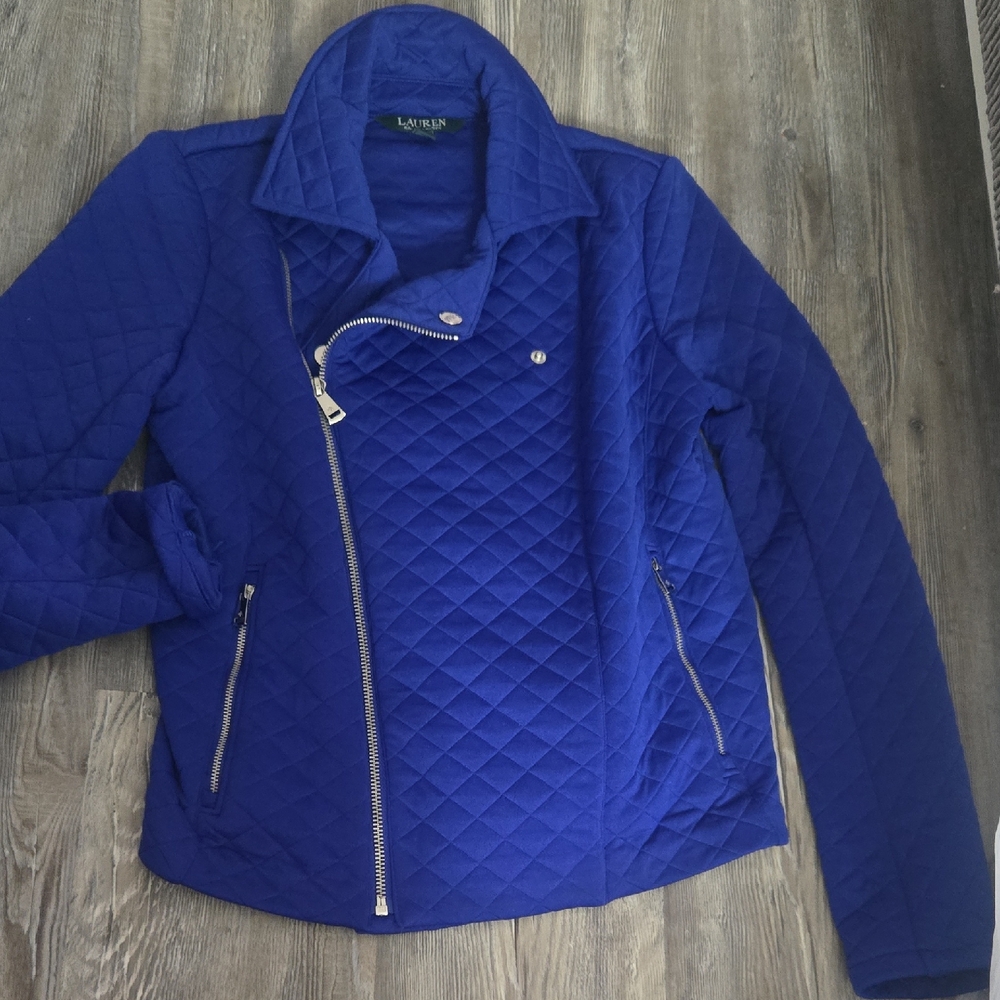 Lauren Ralph Lauren Royal Blue Quilted Bomber Jacket